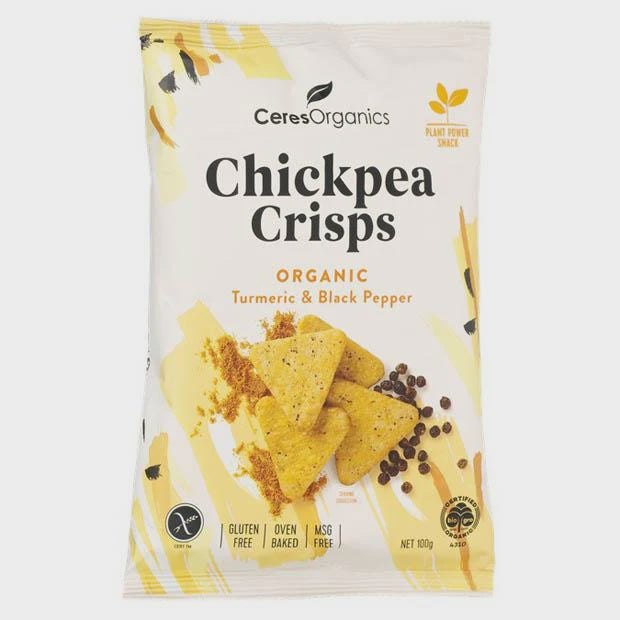 Ceres Organics Chickpea Crackers Turmeric & Black Pepper 100g